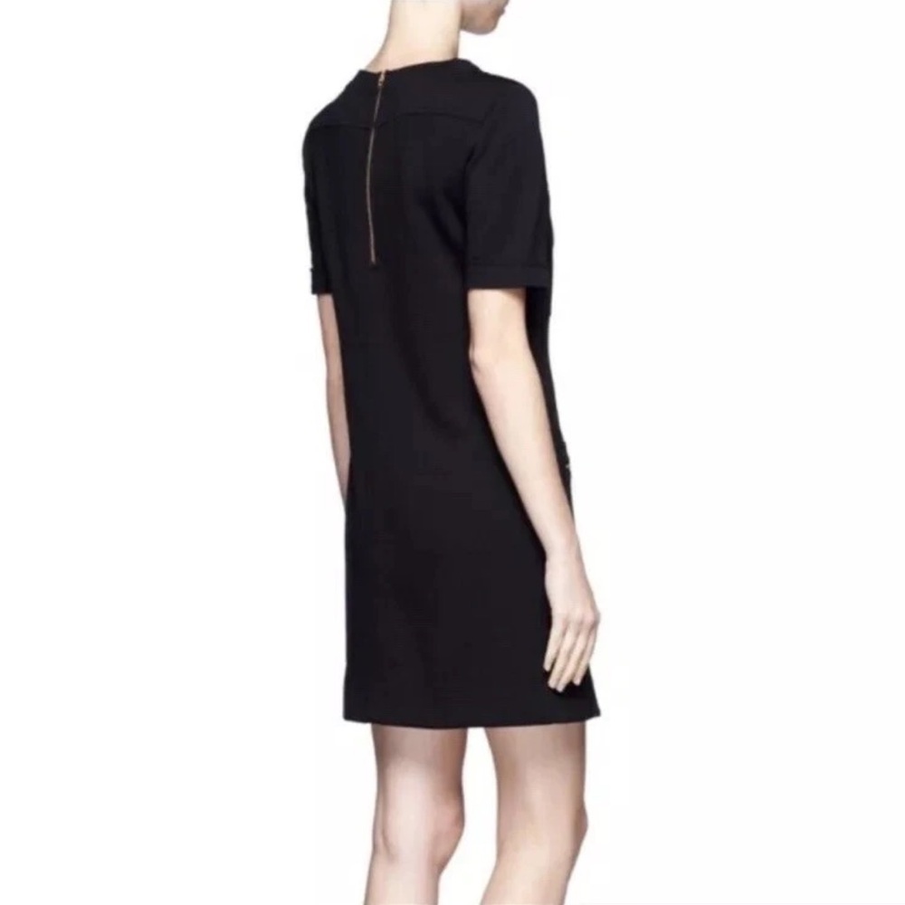 J. Crew Pocket Midi Dress Sheath Gold Zipper Career Business Casual Black W's 14 - Picture 3 of 12